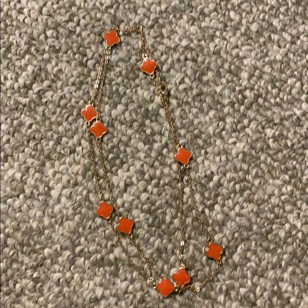 Orange and gold chain necklace